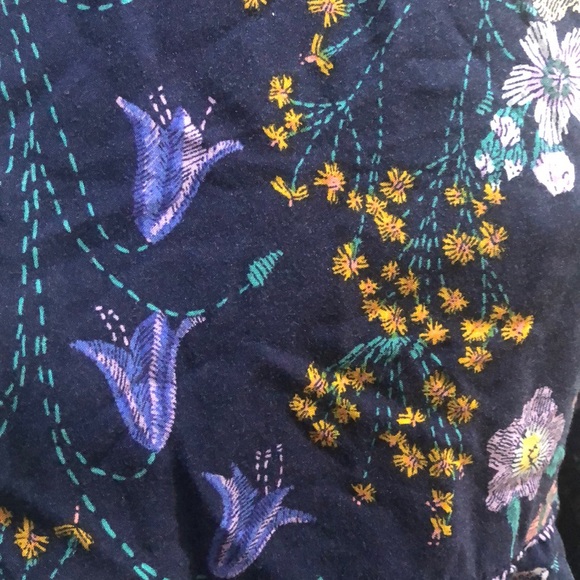 Navy dress with colorful flower patterns - Picture 5 of 5